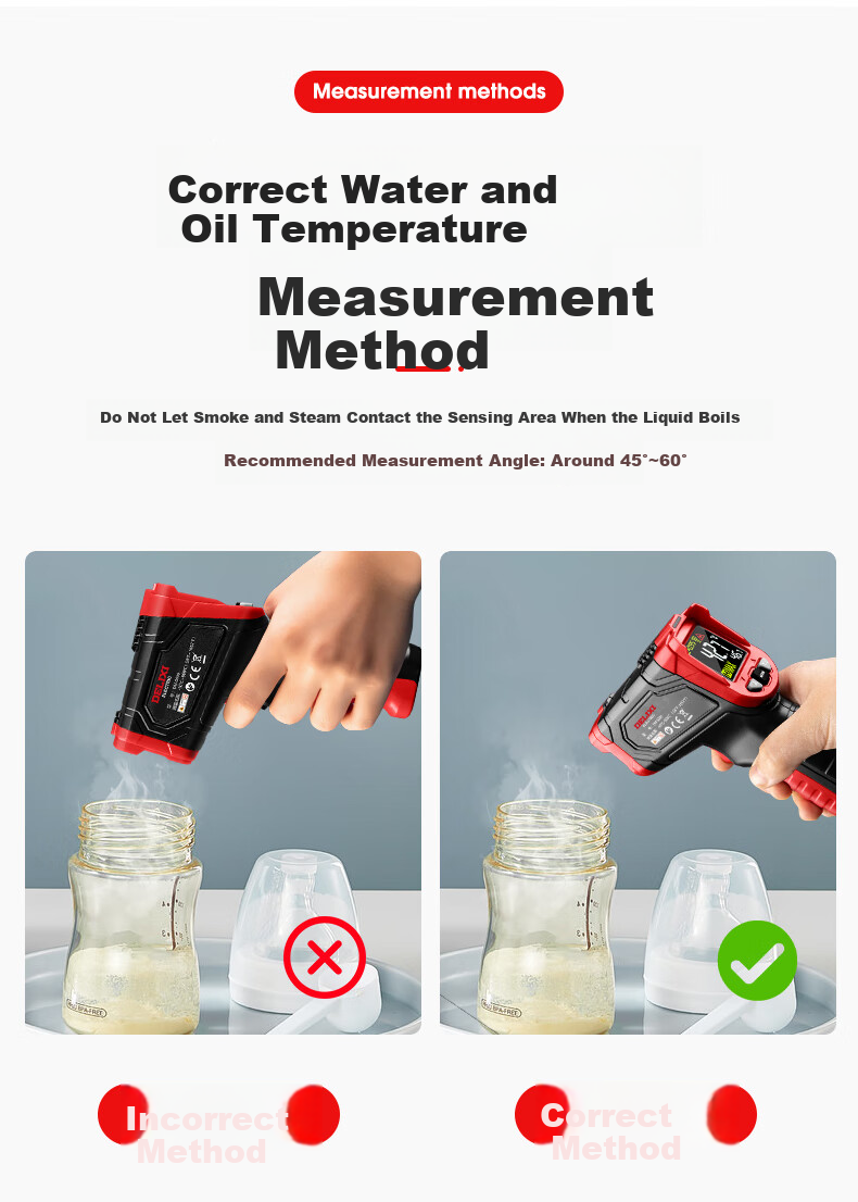 DELIXI ELECTRIC Industrial Infrared Thermometer High-Precision Temperature Gun for Oil, Kitchen Baking, and Water Temperature Measurement 9