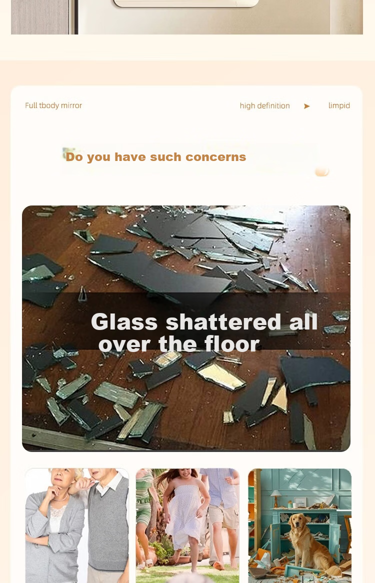 Anerya Soft Wall-Mounted Self-Adhesive Full-Length Acrylic Mirror Sticker Home HD Dressing Mirror Dormitory Try-On Mirror 2