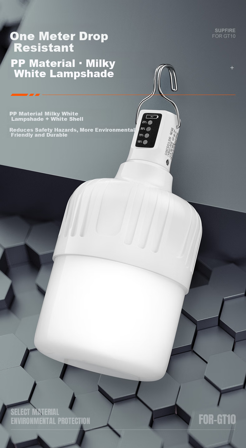SupFire GT10-S Rechargeable Bulb, Emergency Light, Camping Lamp, Hanging Lamp, Outdoor Light, Night Market Stall Light, Illumination Lamp for Home Use 9