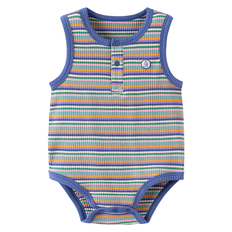 Babylove Baby Vest Bodysuit Summer Thin Modal Striped Triangle Romper Unisex Infant Homewear