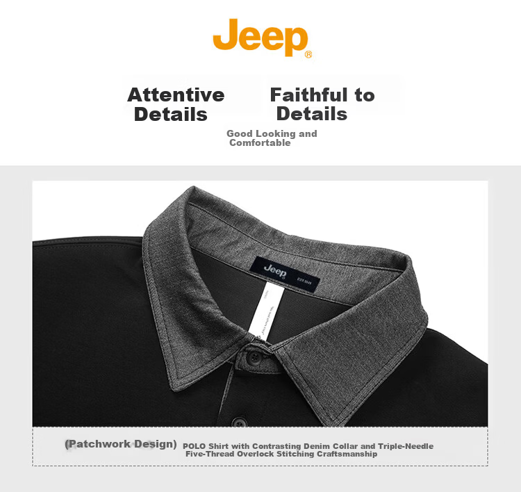 JEEP Men's Sweatshirt Long Sleeve T-Shirt Spring Autumn Heavyweight Loose Base Shirt Black 2XL 10