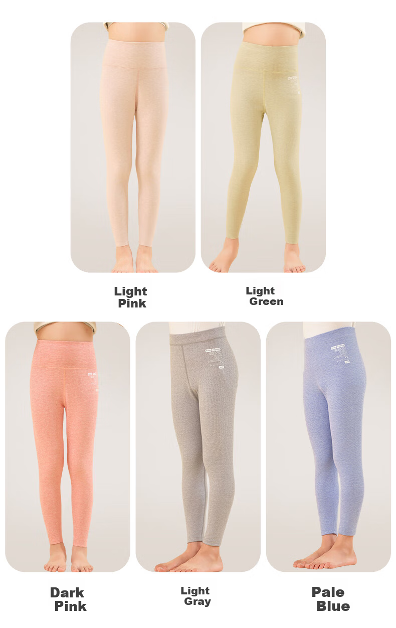 Hodo Kids Thermal Pants High Waist Boys Girls Autumn Winter Thickened Cotton School Uniform Leggings Light Blue 160 12