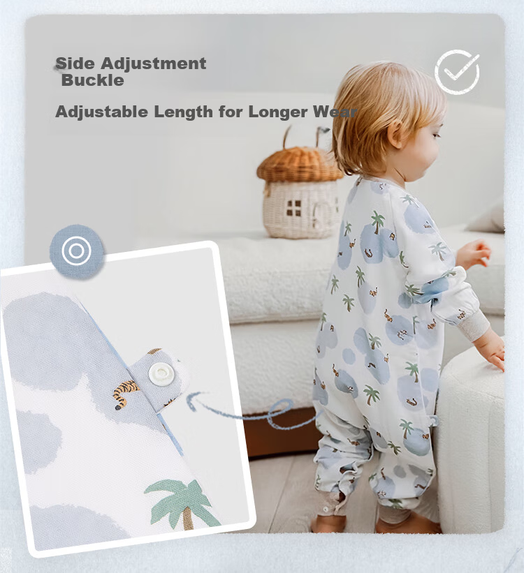 Nest Designs Baby Sleeping Bag Bamboo Cotton Gauze Four-Layer Breathable All-Season Toddler Leg-Separated Anti-Kick Quilt Yozai Tiger Size 110 5