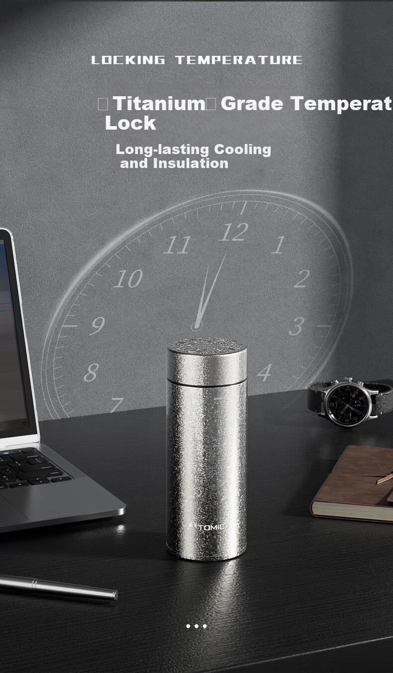 TOMIC Pure Titanium Insulated Travel Mug Small Portable Tea Cup Pocket Cup Car Office Outdoor Birthday Gift 12
