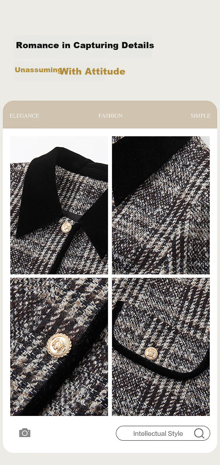 Dme Plaid Smart Fun Winter Vintage Warm Lambswool Lapel Patchwork Colorblock Loose Women's Coat 4
