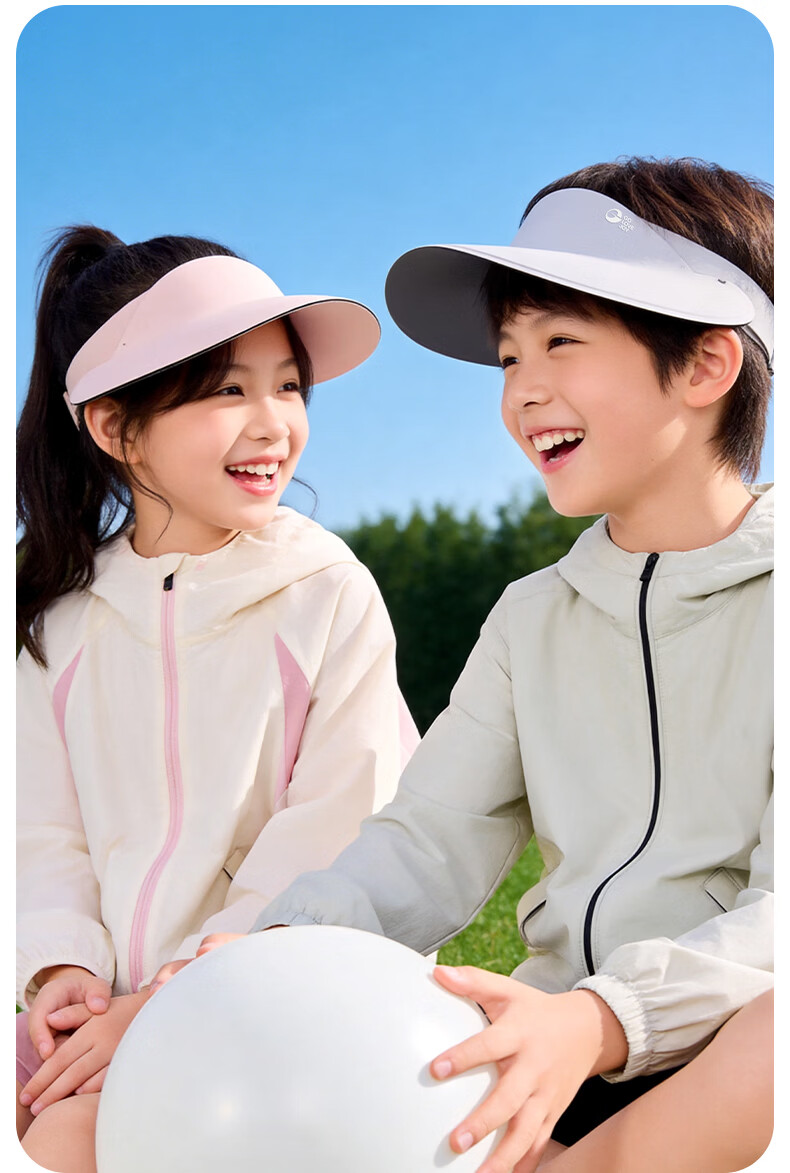 GOLOVEJOY Kids Sun Protection Hat Unisex Summer Outdoor UV Protection Open-Top Sun Hat Black 12