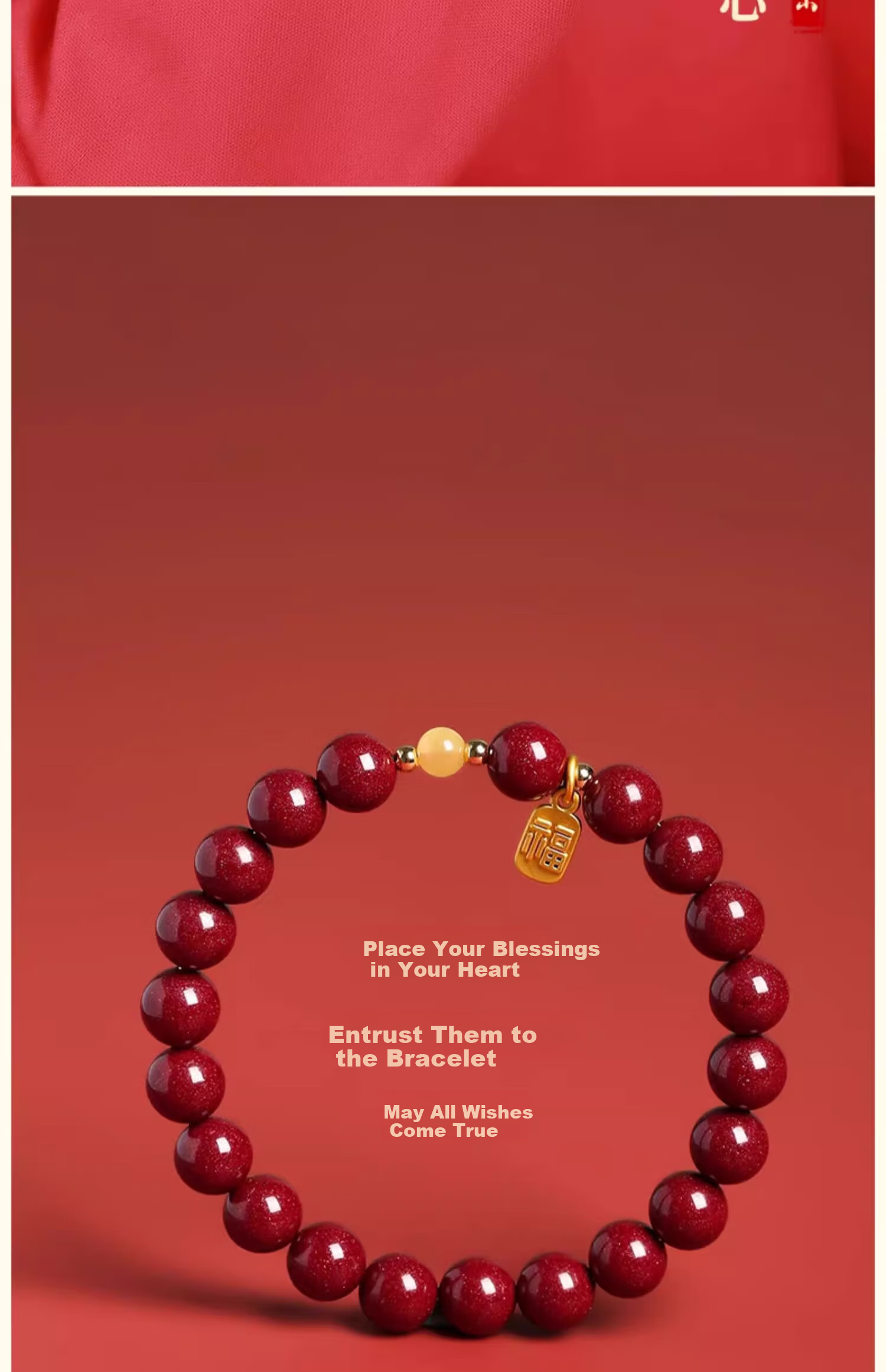Putuo Mountain High Content Cinnabar Bead Amber Five Elements Bracelet Purple Gold Sand Bracelet Anniversary Gift for Men and Women 9
