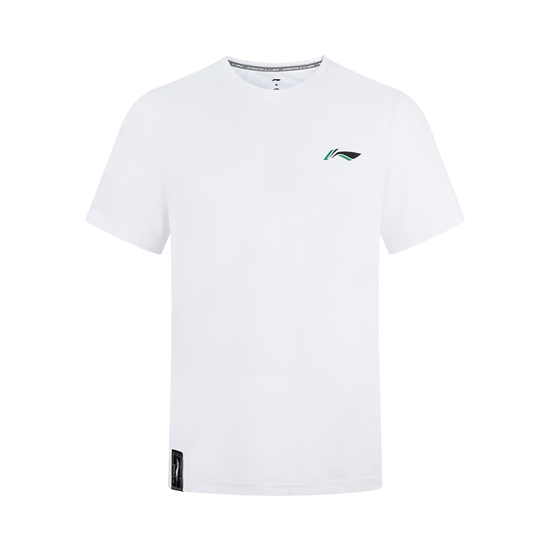 Li-Ning Badminton Shirt for Men, Short-Sleeved T-Shirt, Cultural Shirt, Breathable Sweat-Absorbing Sports Top, Black, M