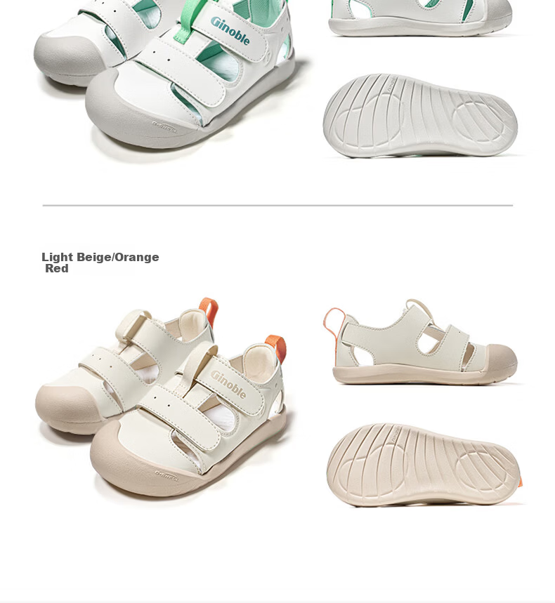 Ginoble Children's Walking Shoes 2026 Summer Breathable Sandals for Boys and Girls Ages 1-5 GW1875 White Cloud 13