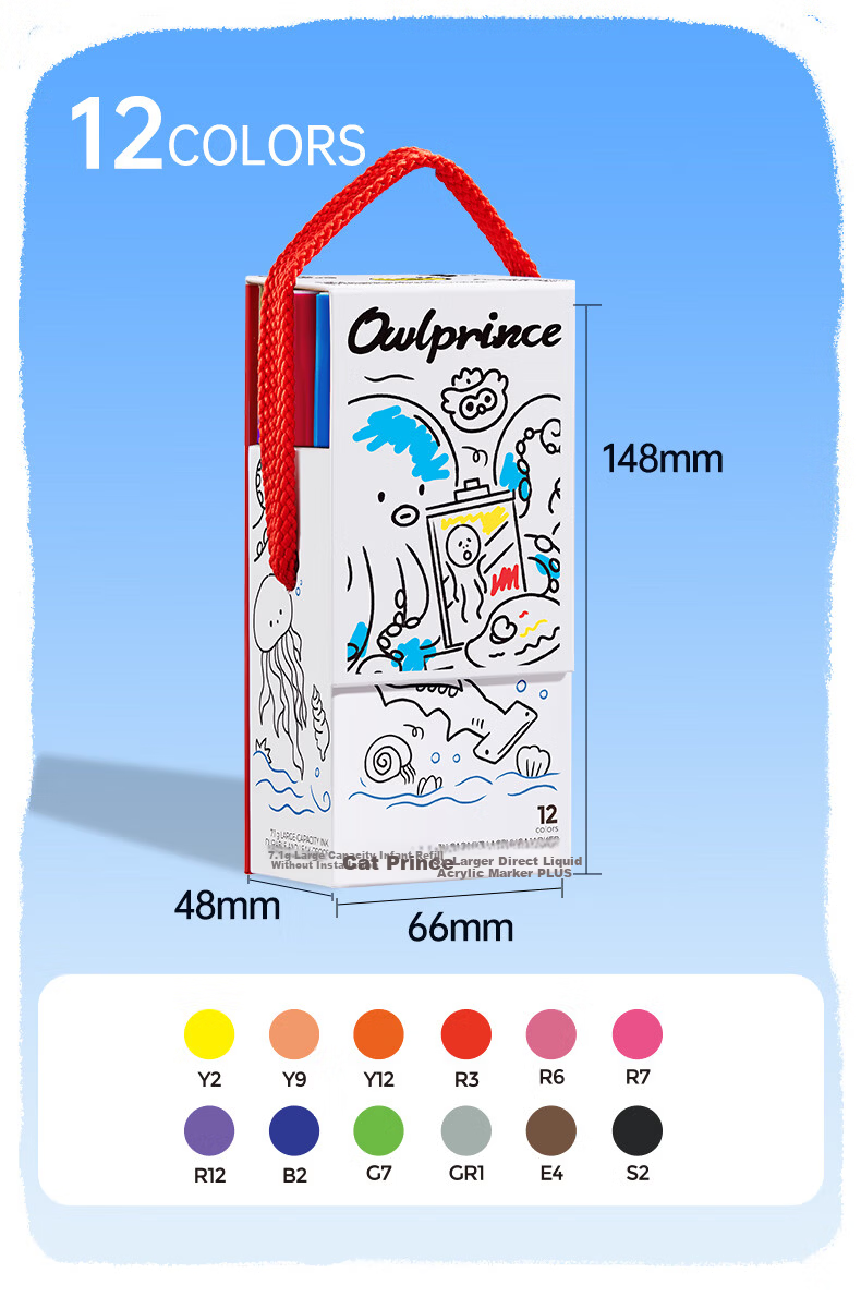 Cat Prince 24-Color Large Capacity Direct Ink Acrylic Markers Soft Tip Washable Watercolor Pens for Kids New Year Birthday Gift 21
