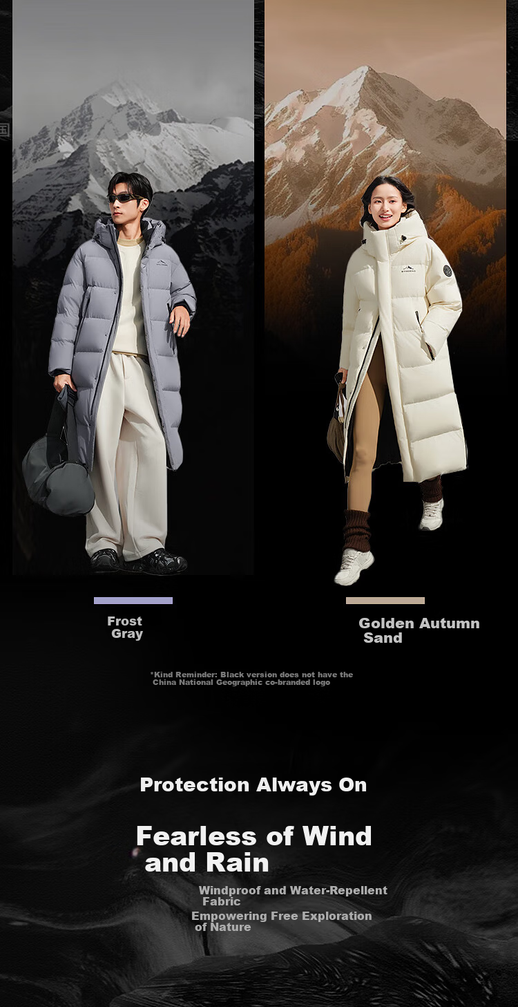 Bosideng Winter Down Jacket Unisex Couple Long Fashion Thickened Hooded Round Neck Puffer Coat 4