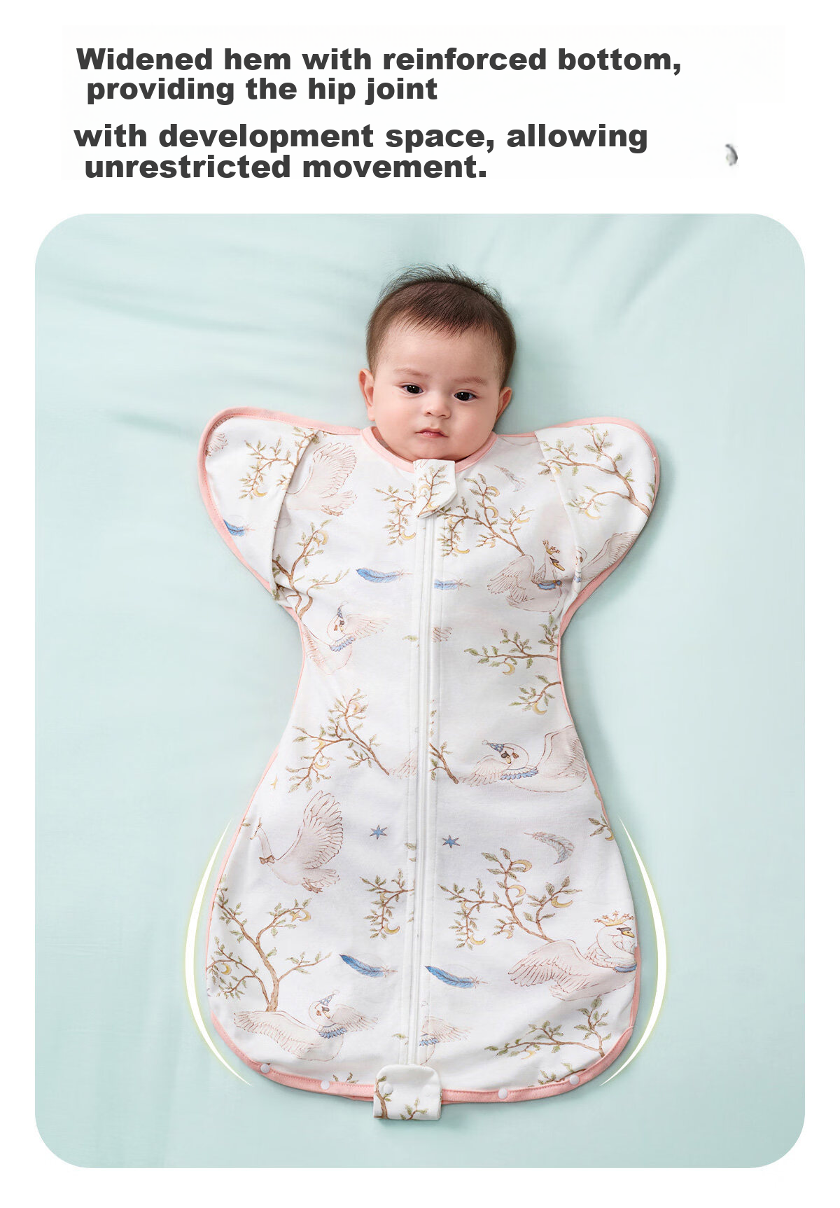 JOYNCLEON Newborn Baby Sleeping Bag Anti-Startle Swaddle Pure Cotton Kick-Proof Blanket Green L Jsd195963 17