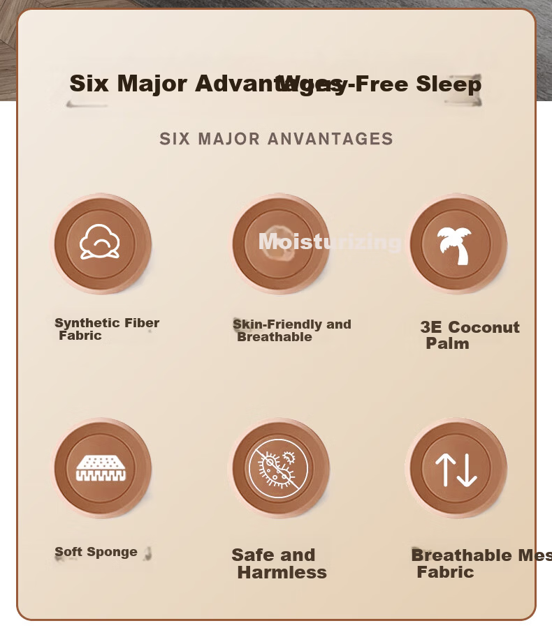 Zhuobo Coconut Palm Mattress Student Dormitory Mattress Firm Palm Mattress Foldable Mattress CD05 Model 90*190cm 2