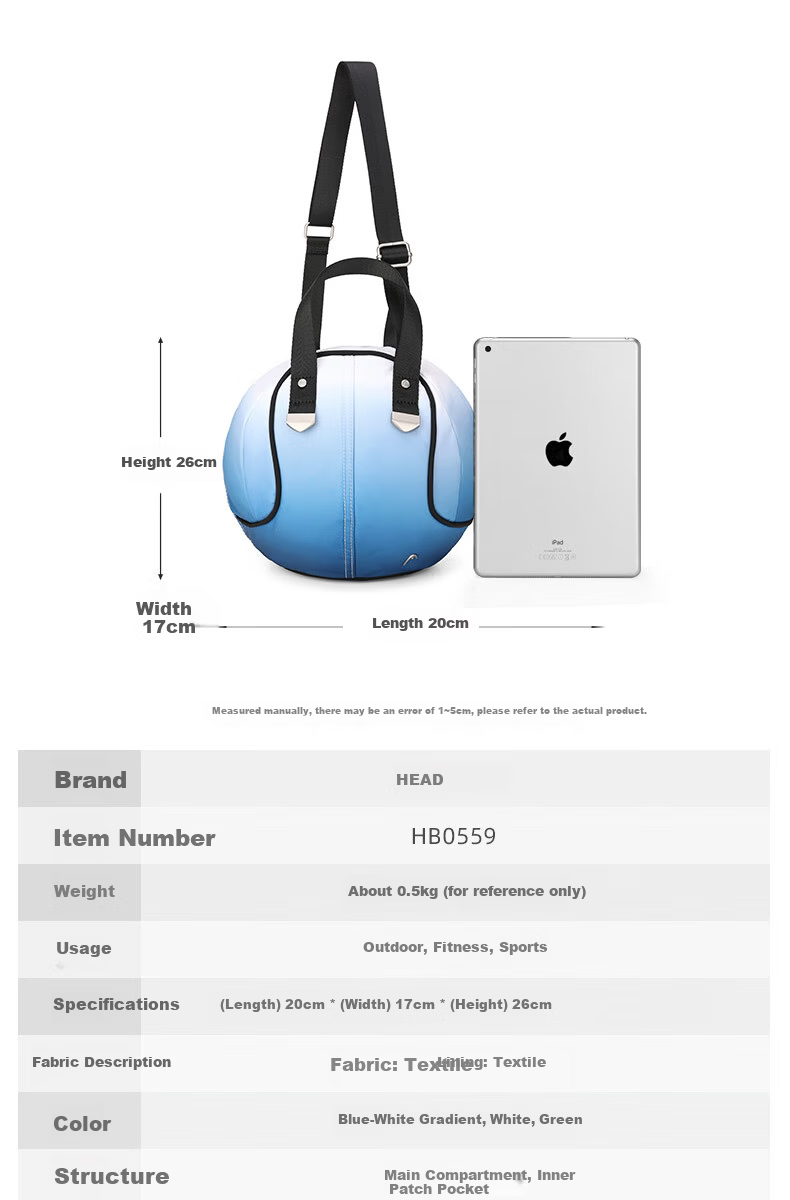 HEAD Large Capacity Crossbody Bag Unisex Shoulder Bag New Commuter Cylinder Fashion Tennis Shape Bag 3