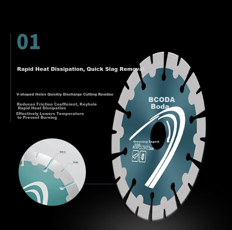 Boda Concrete Grooving Cutting Blade Thickened Diamond Saw Blade Wall Cutting 190mm Grooving Expert Single Piece 9