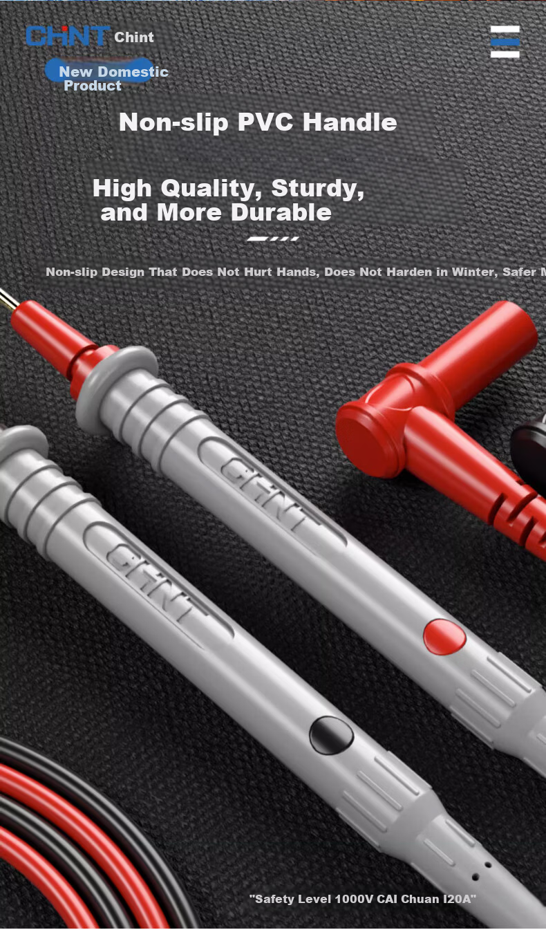 CHNT Universal Multimeter Test Leads Electric Pen Sharp Plug Steel Probe Silicone Wire Frost-Resistant Testing Pen Universal Meter Accessories 11