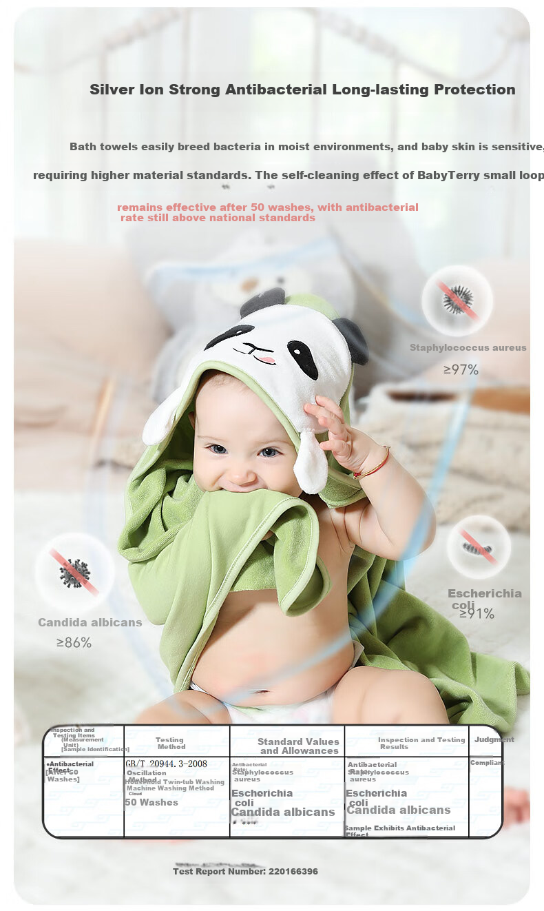 Ibaby Baby Bath Towel Newborn Pure Cotton Six-Layer Gauze Hooded Cape Baby Bathrobe Pastoral Style One Size 5