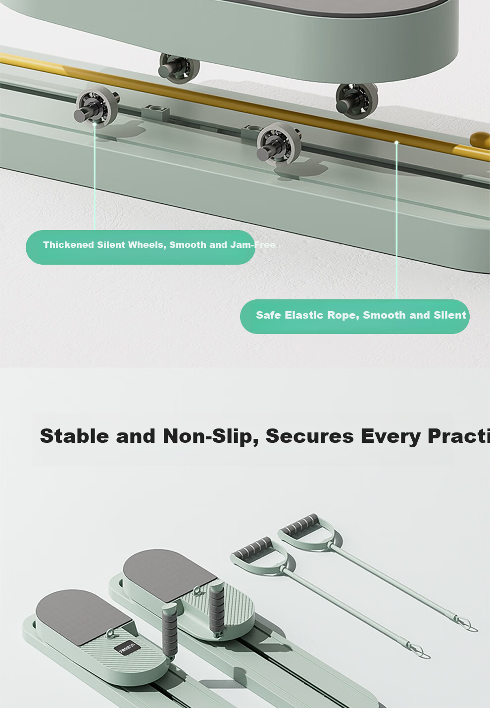 PROIRON Ab Wheel Split Abdominal Board Multifunctional Ski Machine Pelvic Floor Muscle Trainer Crunch Pilates Equipment 8