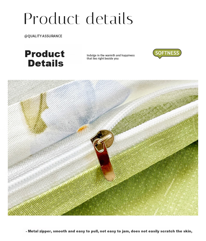 Grace 7A Antibacterial 100% Cotton Four-Piece Bedding Set Xinjiang Cotton Duvet Cover 220x240cm for 1.8/2m Bed 6