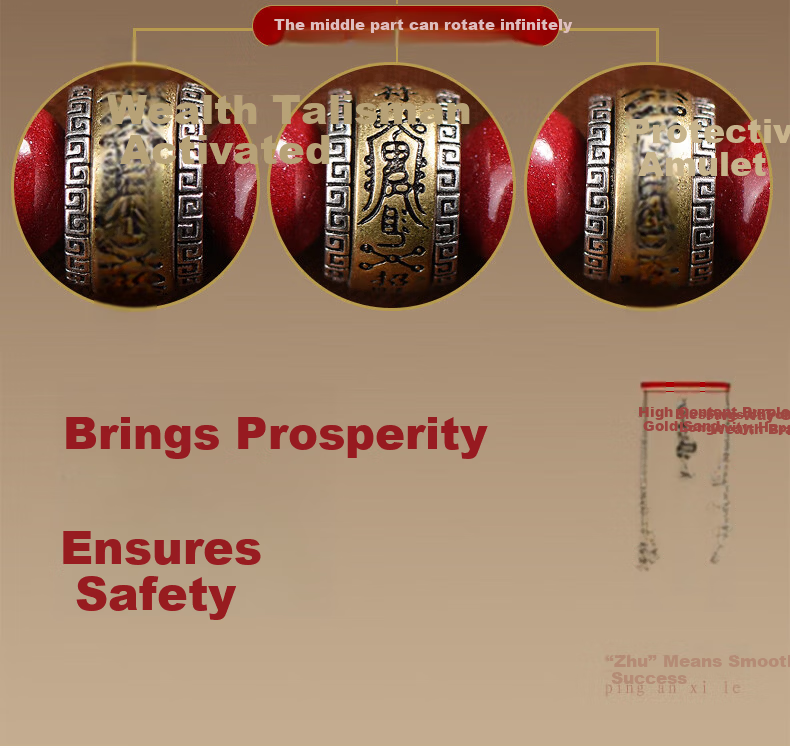 Li Jueming Cinnabar Bead Bracelet Five-Way Wealth God Bracelet Lucky Beads Unisex Purple Gold Sand Crystal Agate Zodiac Year Gift 5