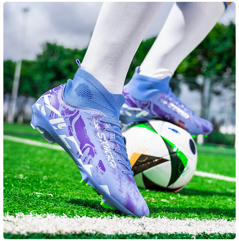 Shuangxing Men's FG Soccer Shoes Long Studs Adult Youth Kids Professional Training Cleats White Size 37 11