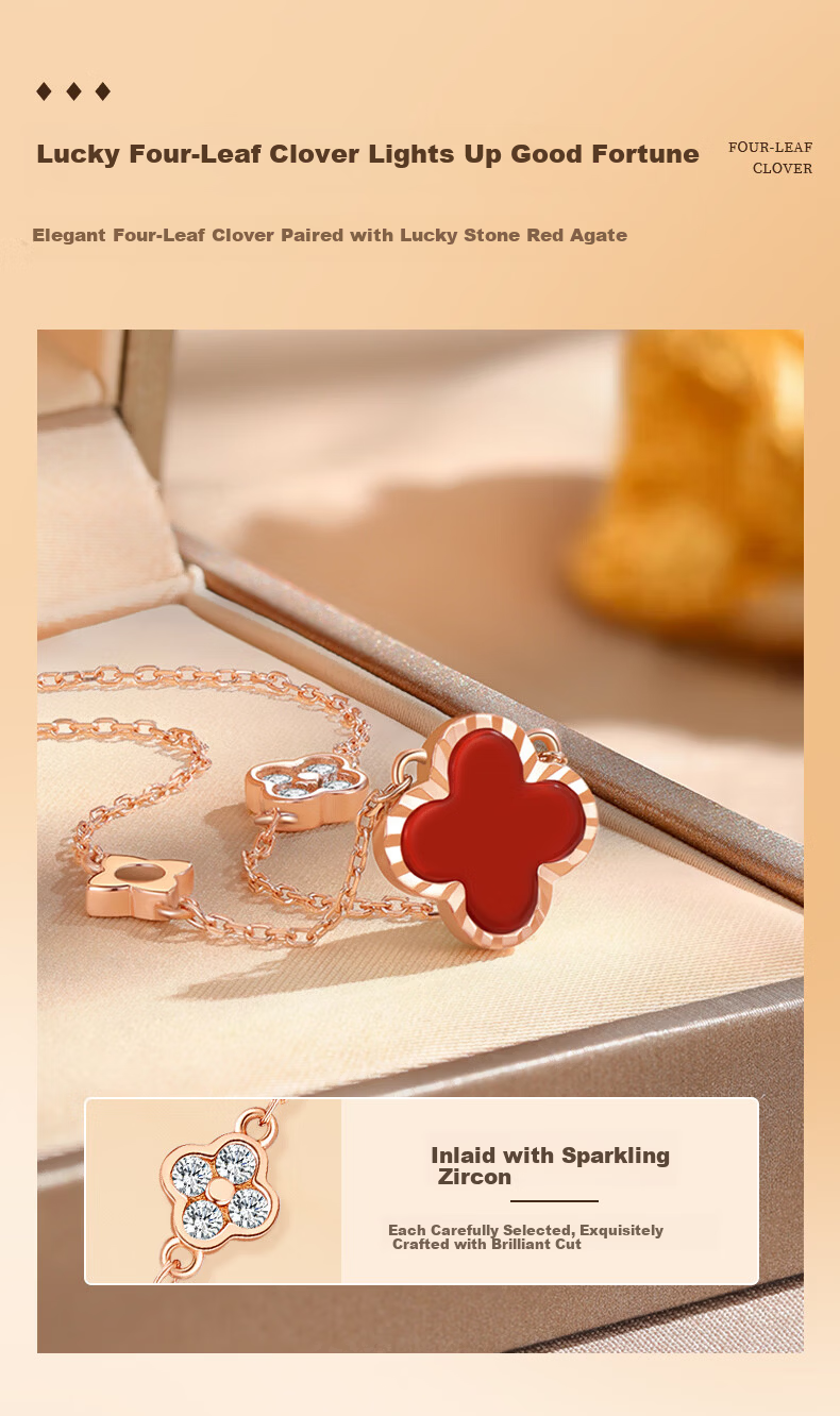 Yangchuang Fashion China Gold Four-Leaf Clover Silver Necklace for Women 2026 New Birthday Gift High-End Girlfriend S925 4