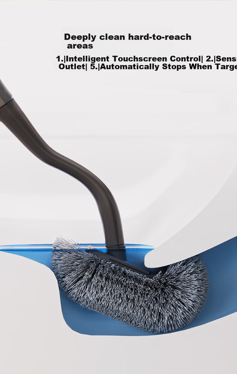 Baoshi Toilet Brush, 2-Pack Wall-Mounted Extended Silicone Bristles, No Dead Angles, Bathroom Cleaning Tool 2