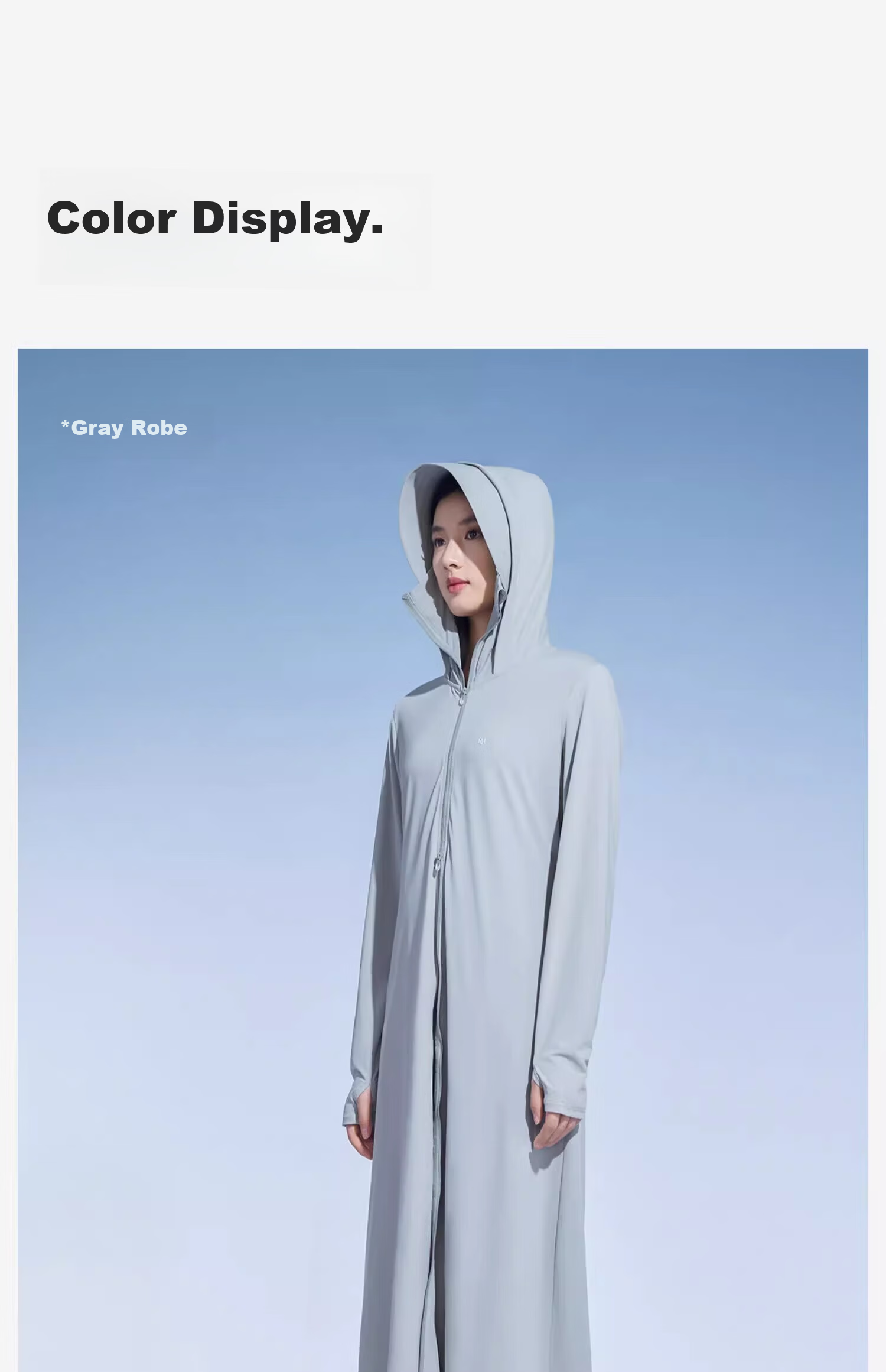 Moxun [Zhao Lusi Same Style] Long Sun Protection Jacket for Women UV Protection Breathable Full-Length Coat Robe Windbreaker 22