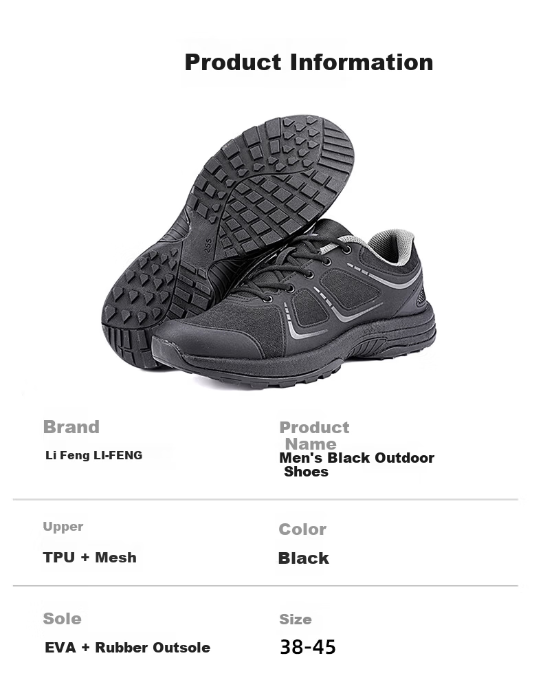 Lifeng New Style Training Shoes Men Outdoor Black Durable Fitness Training Shoes Black Fitness Training Shoes Size 44 (270mm) 6