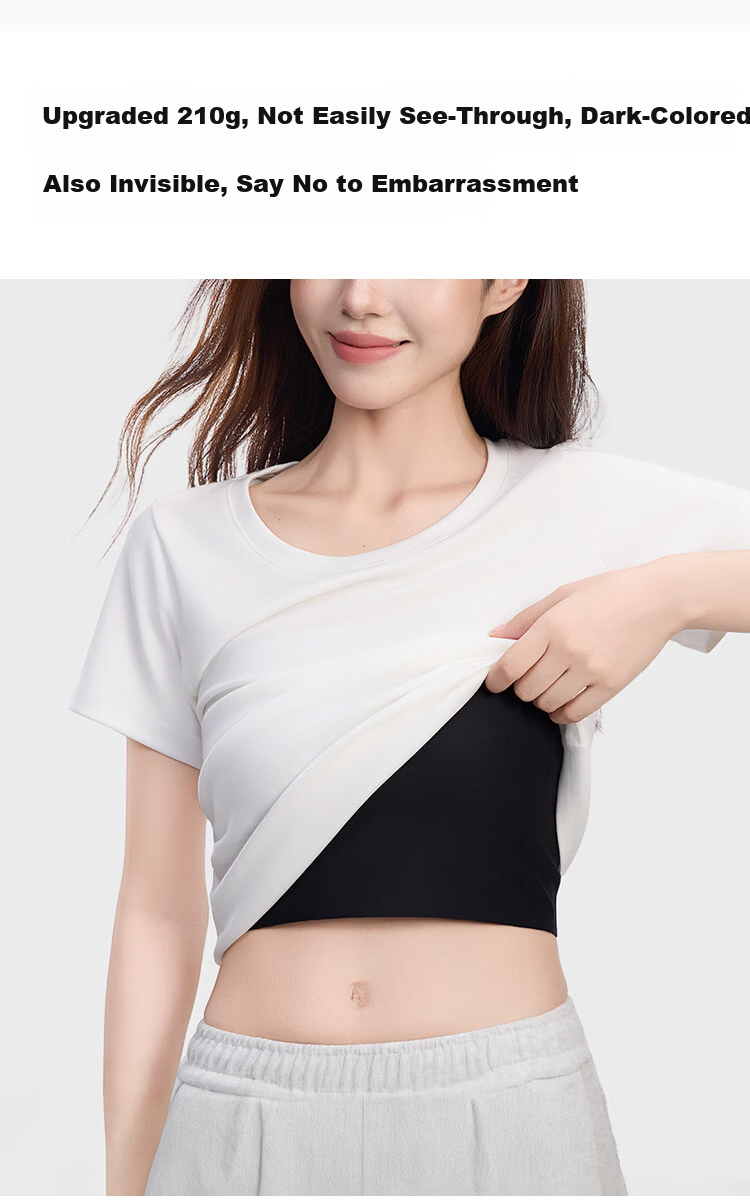 Ordifen 10A Antibacterial Women's Base Shirt 91% Cotton Regular Shoulder Crew Neck Short Sleeve T-Shirt Spring Summer Casual Slim Fit Gray XL 4