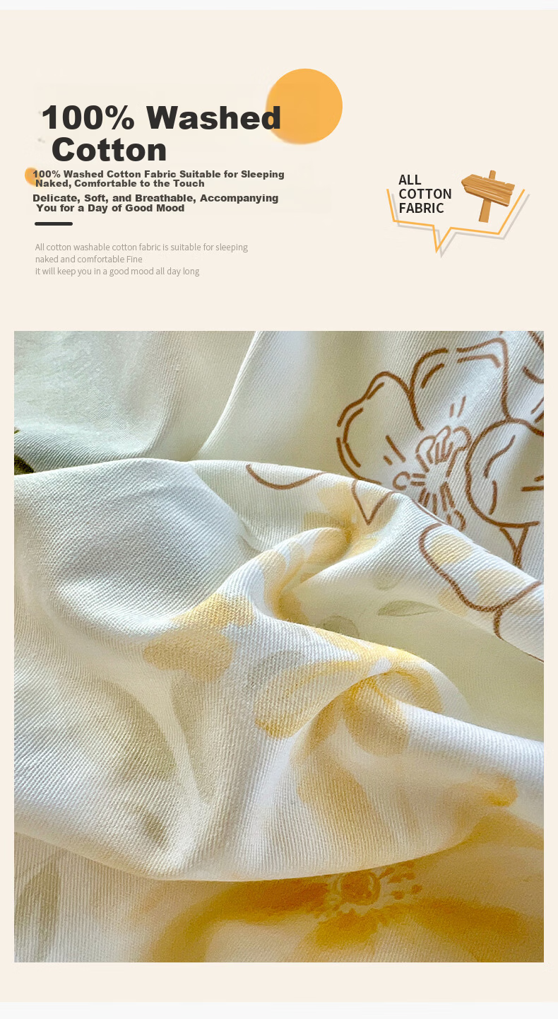 Grace Class A 100% Pure Cotton Duvet Cover, Single Piece, 7A Antibacterial All-Cotton Student Quilt Cover, Double Bed Comforter, Qinghe, 200*230cm 6