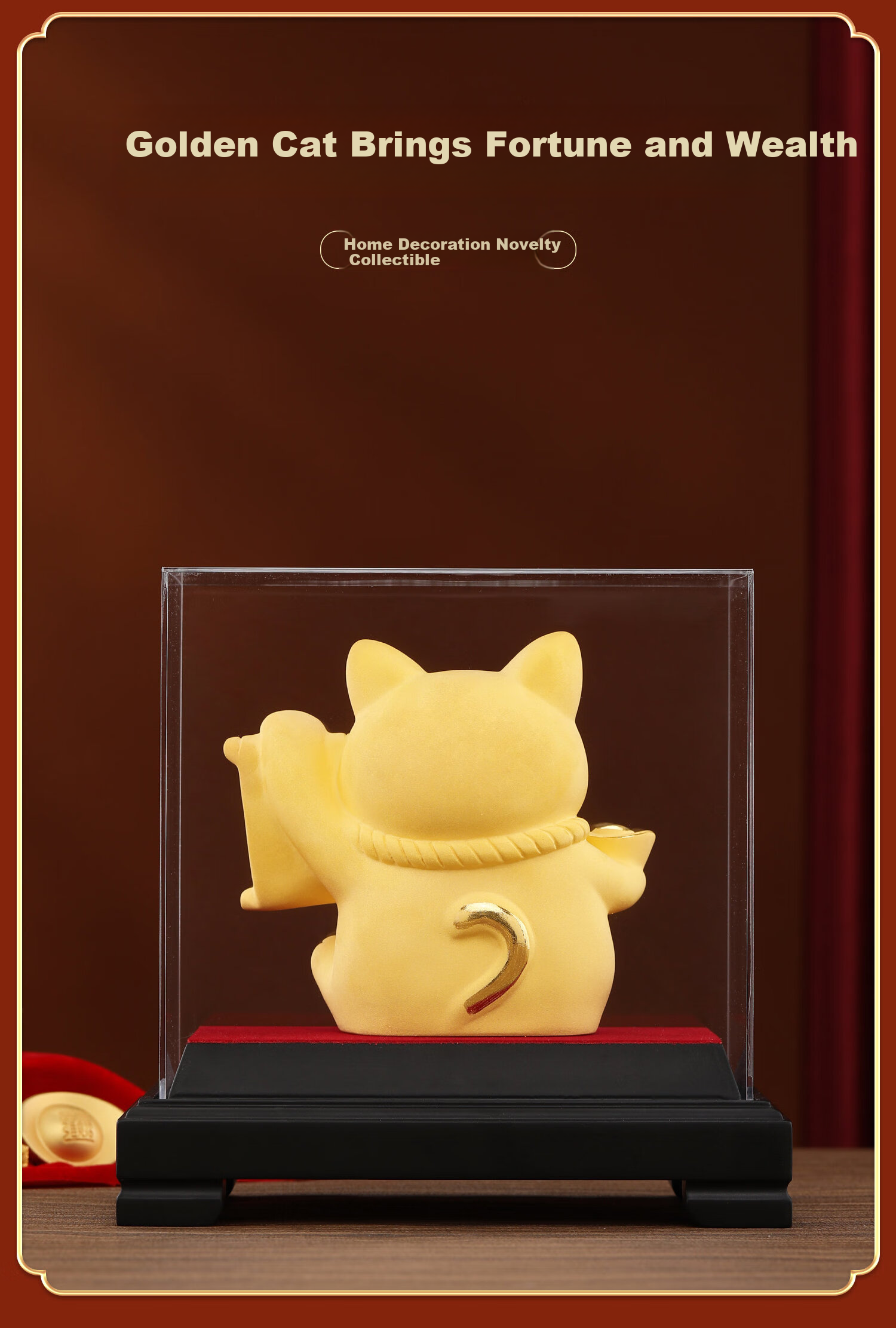 Damingtongjiang Velvet Gold Lucky Cow Figurine for Living Room, Office, Entrance Hall, Desktop, High-Quality Copper Cow Ornament for Business Opening And Housewarming Gifts 6