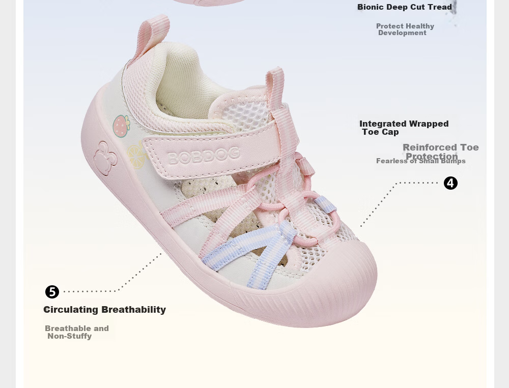 BOBDOG Toddler Baby First Walk Shoes Children's Sandals Infant 2026 Summer New Unisex Khaki Size 19 5