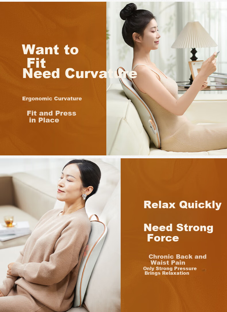 Ecomed German Back Massager Massage Cushion Waist Massager Neck Cervical Shoulder Office Massage Backrest Full Body Practical Birthday Gift for Parents Elders 6