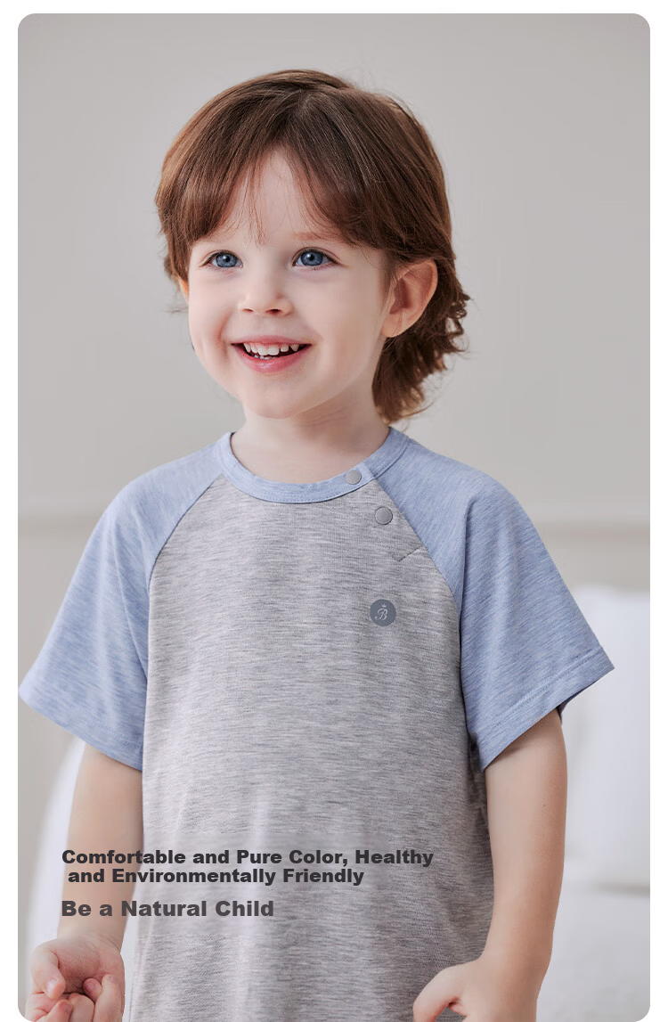 Babylove Baby Summer Thin Bamboo Fiber Short Sleeve T-Shirt Mosquito-Repellent Breathable Kids Air Conditioning Pajamas Set 5