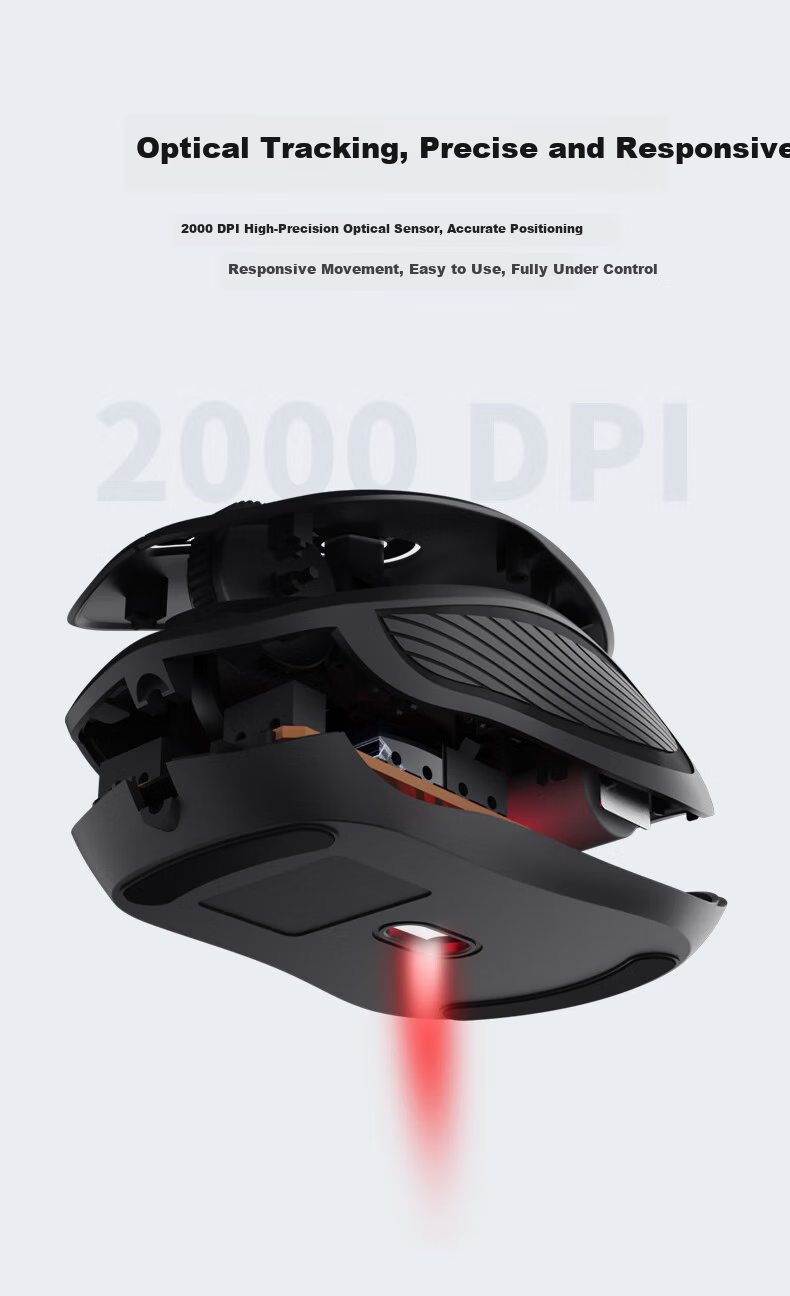 Lenovo Investment Brand Yinen Wireless Mouse Office Home Business Desktop Laptop USB Dual-Mode Connection N500 Pro Gray 9