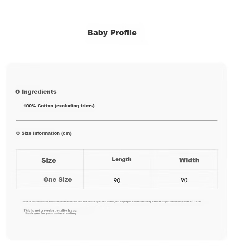 Babylove Newborn Cotton Swaddle Blanket Spring Autumn Baby Wrap Anti-startle Cotton Blanket Maternity Supplies - 90*90cm 6