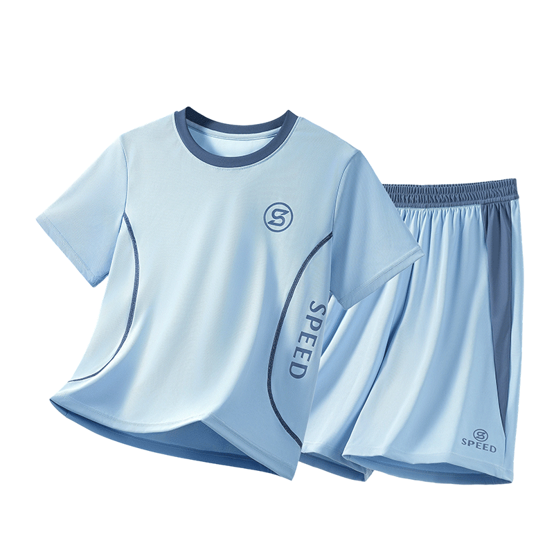 Yuzhaolin Kids Quick-Dry Sports Set Boys and Girls Summer 2027 New Breathable Short Sleeve and Shorts Two-Piece Set
