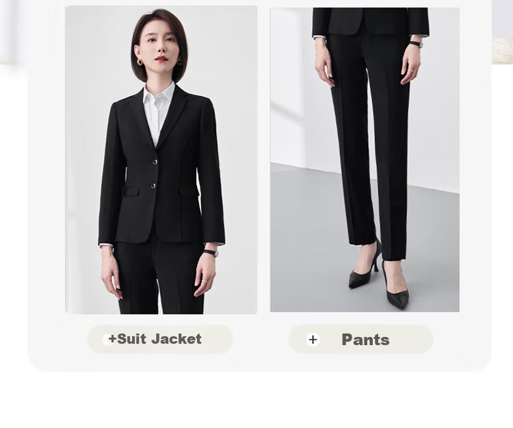 ROMON Women's Blazer Suit Professional Solid Slim Fit Casual Workwear High-End Jacket 4