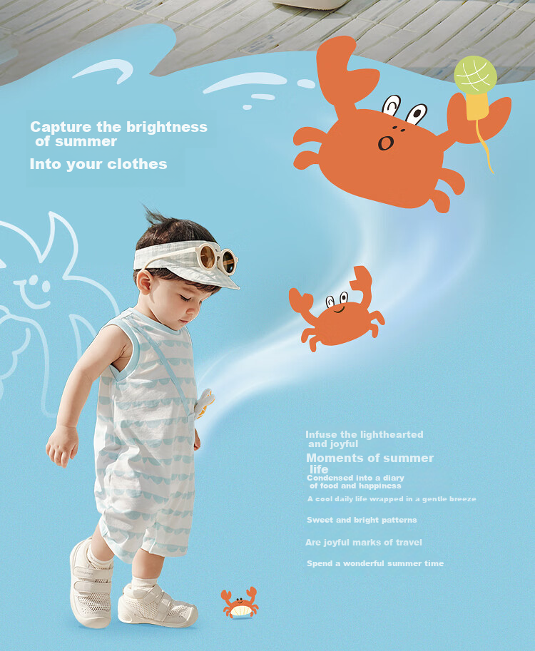 Balabala [balaOne] Baby Kids Romper Jumpsuit 2026 Summer Cute Fashionable 2