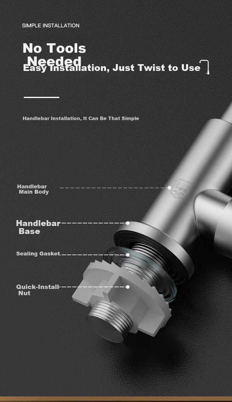 KEGOO Kitchen Faucet Single Cold Balcony 4-Point Rotatable Tap 304 Stainless Steel K2027 8