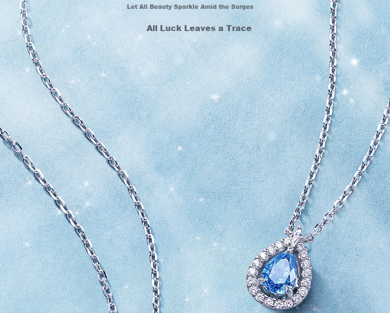 Fanci Blue Tear Necklace, Silver Necklace for Women, 2026 New Style, Light Luxury High-End Feel, Ladies Birthday Gift for Wome 6