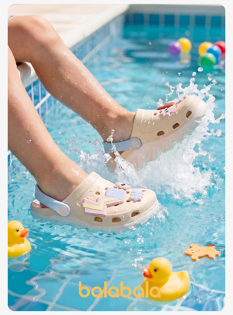 BALABALA Kids Summer EVA Clogs Boys Girls Closed-Toe Outdoor Sports Soft Sole Beach Shoes for Children 12
