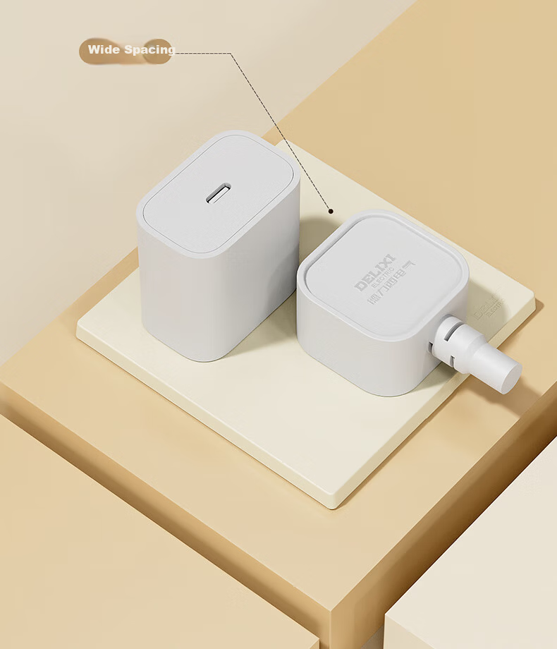 DELIXI Switch Socket CD295 Ultra-thin Matte Frosted Large Panel 86 Type Concealed Silver Osmanthus Yellow Angled Five-hole 10 Pack 23