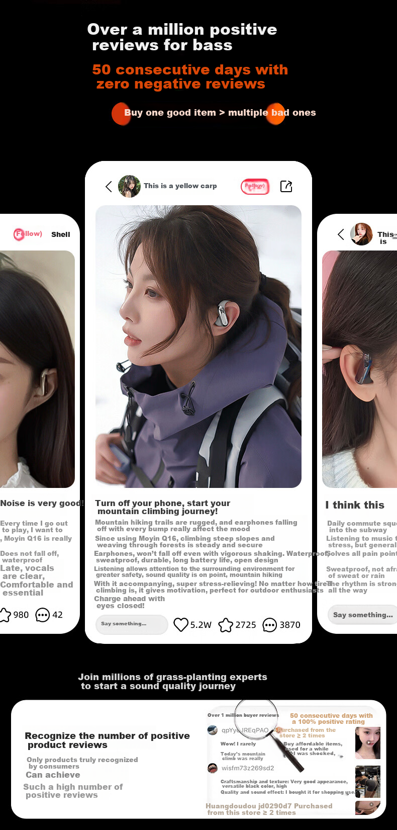 MONOISE Bluetooth Earphones Over-Ear In-Ear Deep Active Noise Cancelling 2026 New Sports AI Wireless High-Quality Sound Real-Time Translation Recording Call Digital Display Ultra-Long Battery Life Gol 1