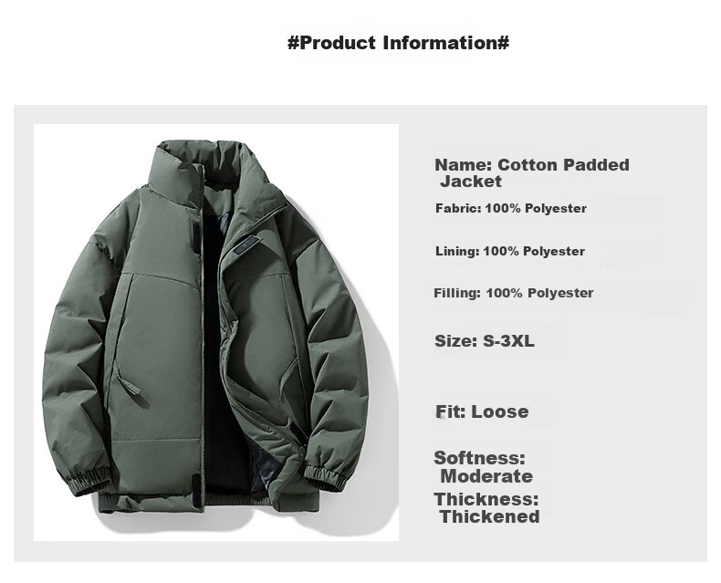 Mark Fairwhale Men's Thickened Cotton Padded Jacket Autumn Winter Warm Bread Cotton Coat Dark Coffee L 5