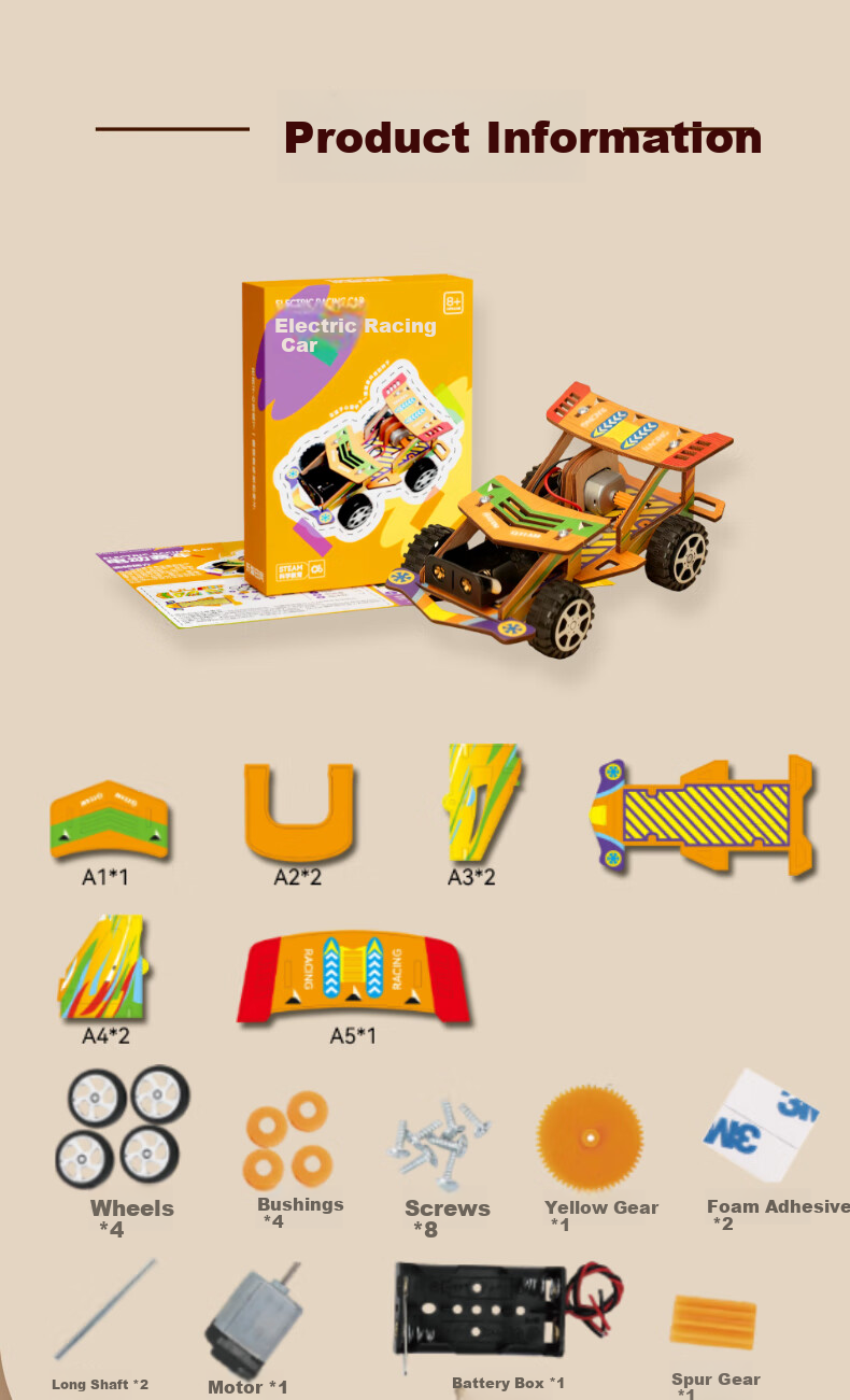 Toylezhi Solar Car Science Experiment Educational DIY Toy for Kids Boys and Girls Children's Day Gift 5