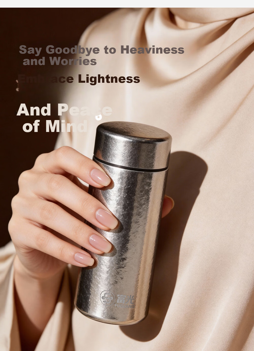 FGA Fugang Pure Titanium Insulated Water Bottle for Men and Women, Stylish Compact Portable High-End Gift Cup 3