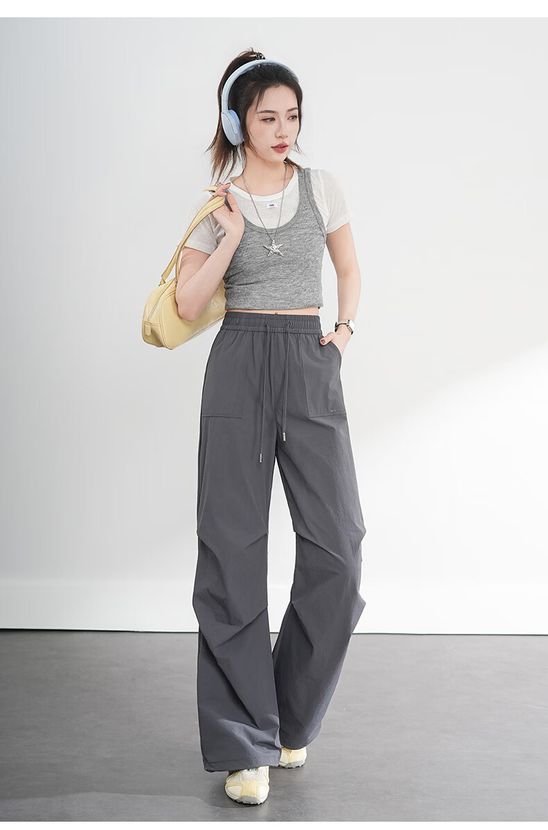 Borui Summer Lightweight Work Pants for Women 2026 New Quick-Dry Straight Casual Pants American Paratrooper Style 12