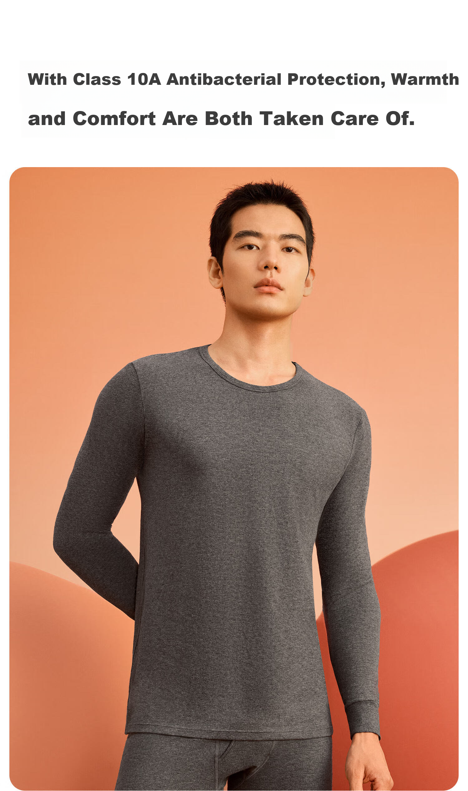 Urban Beauty [Class A Xinjiang Cotton] Men's 100% Pure Cotton Thermal Underwear Set, Antibacterial Autumn Shirt and Pants 9